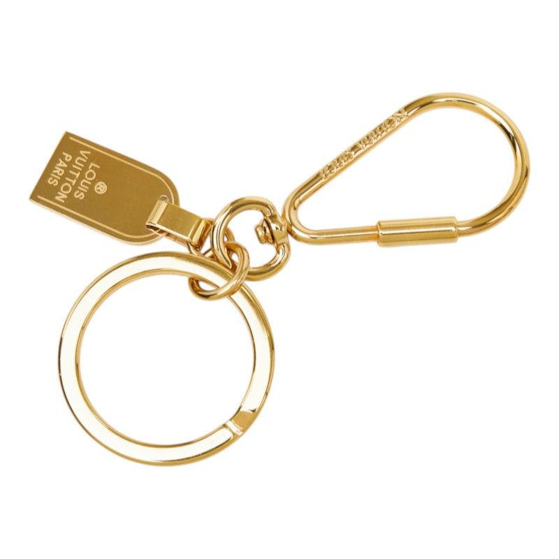 Louis Vuitton Porte Cles Mini Travel Plate Tag Key Ring Key Holder Gold Plated