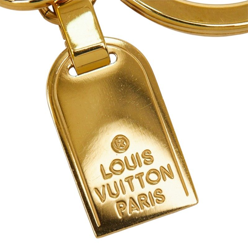 Louis Vuitton Porte Cles Mini Travel Plate Tag Key Ring Key Holder Gold Plated — view 4