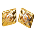Chanel 97P CC Logo Vintage Earrings Gold Plated