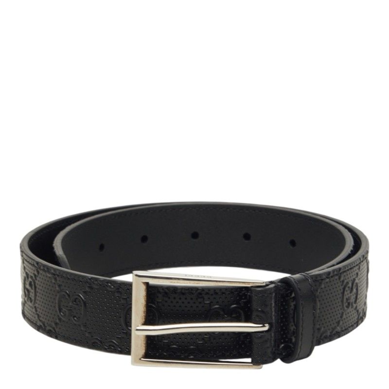 Gucci Guccissima Belt 70/28 Black Leather