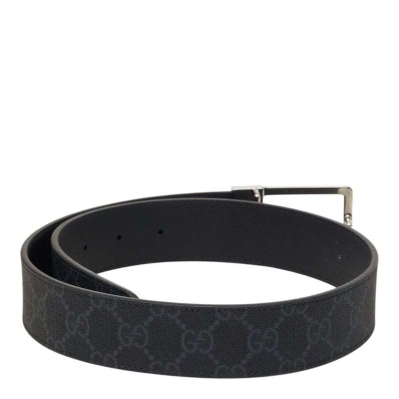 Gucci GG Supreme Belt 70/20 Gray Canvas Leather — view 3