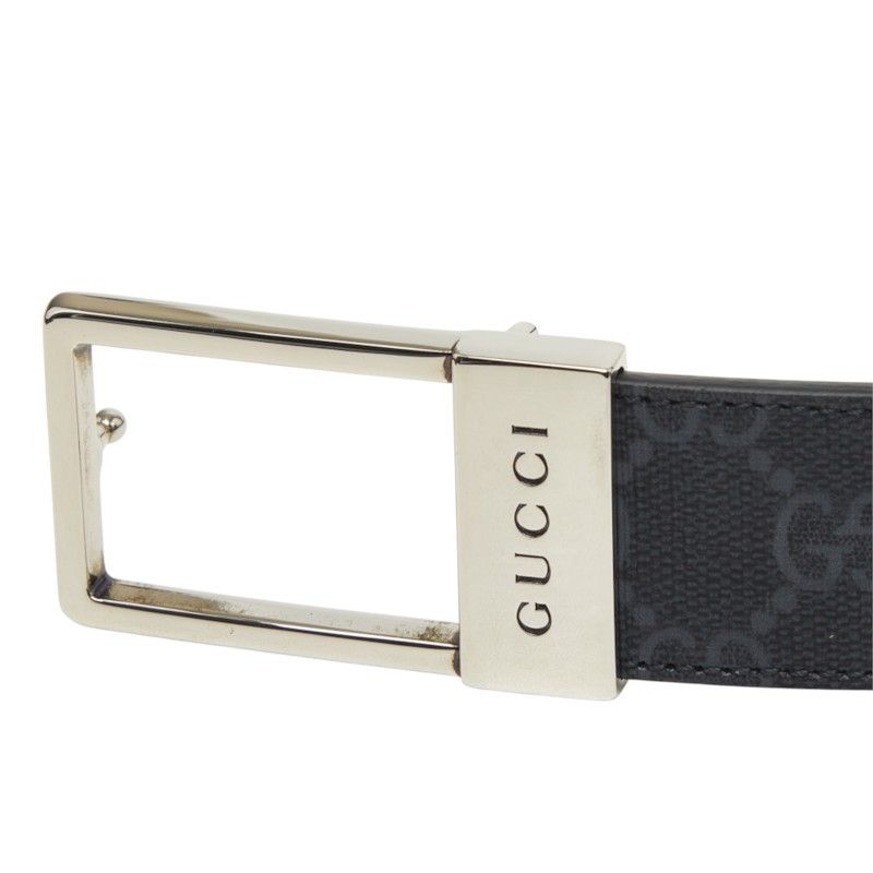 Gucci GG Supreme Belt 70/20 Gray Canvas Leather — view 4