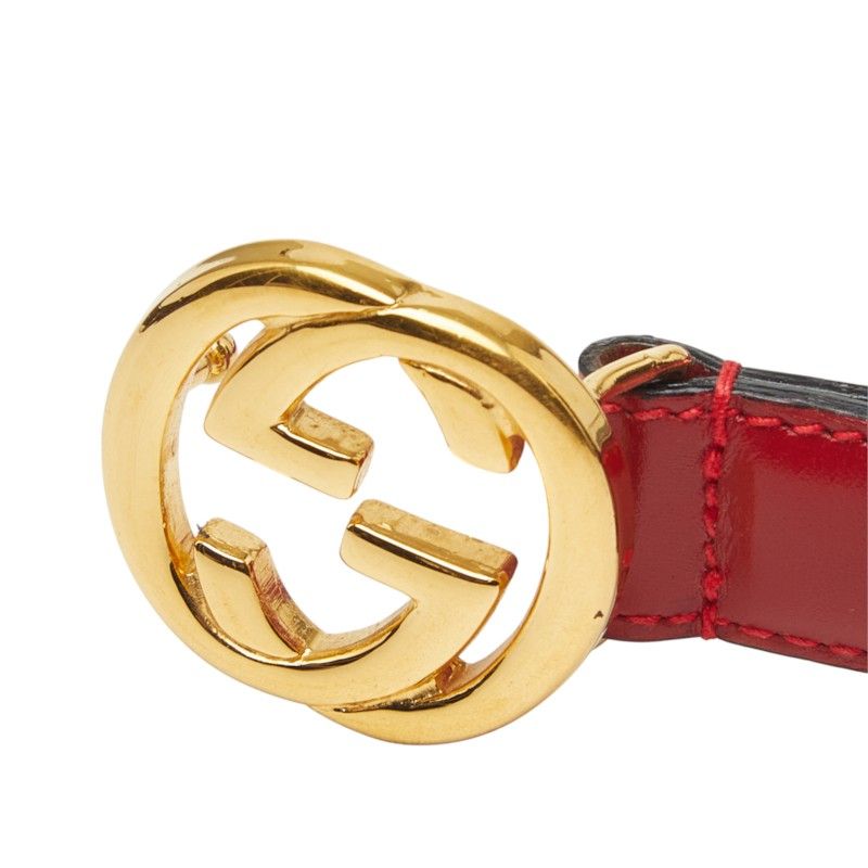 Gucci Interlocking G Belt 85/34 Red Leather — view 4