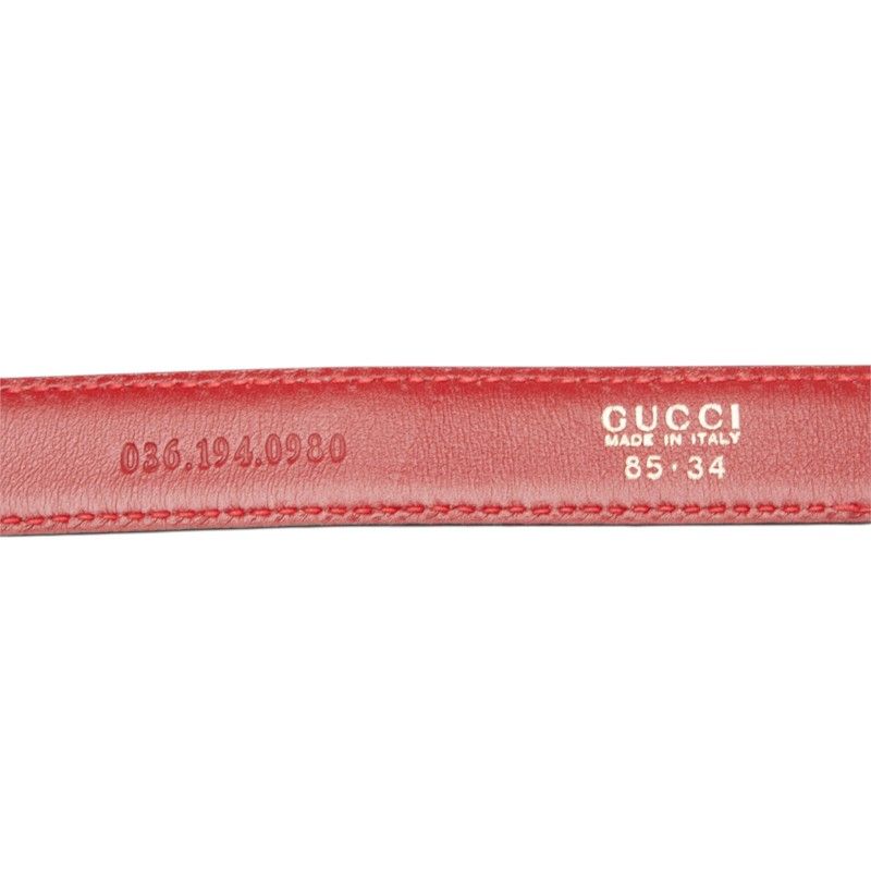 Gucci Interlocking G Belt 85/34 Red Leather — view 5