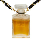 Chanel No. 5 Audu Parfum Perfume Bottle Chain Pendant Gold Black Plated Necklace — view 3
