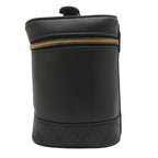 Chanel Vintage Vanity Bag Black Leather Gold CC Logo with Card — view 4