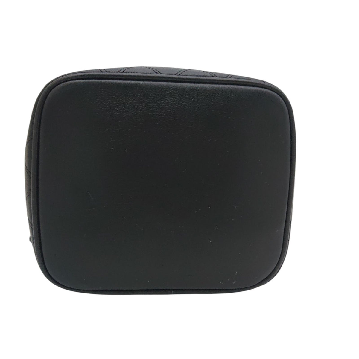 Chanel Vintage Vanity Bag Black Leather Gold CC Logo with Card — view 6