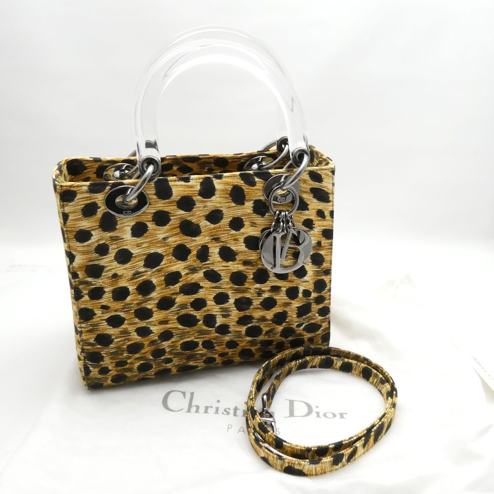 Dior Handbag 2-Way Shoulder Leopard Purse