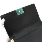 Chanel Boy Chain Shoulder Bag Lambskin Black Gold — view 6