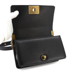 Chanel Boy Small Chain Shoulder Bag Lambskin Black Gold — view 6