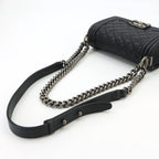 Chanel Boy Small Chain Shoulder Bag Caviar Leather Black — view 5