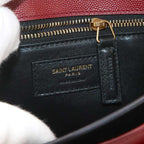 Saint Laurent Cassandra Envelope Chain Shoulder Bag Leather Red Gold — view 8