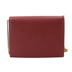 Saint Laurent Cassandra Envelope Chain Shoulder Bag Leather Red Gold — view 2