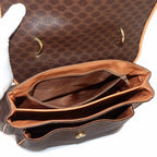 Celine Macadam Hand Bag Leather Brown Gold Vintage — view 8