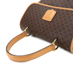 Celine Macadam Hand Bag Leather Brown Gold Vintage — view 5