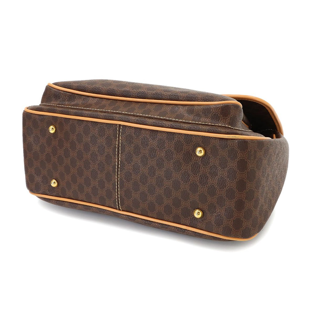 Celine Macadam Hand Bag Leather Brown Gold Vintage — view 4
