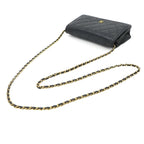 Chanel Quilted Classic Chain Wallet Caviar Leather Black Gold Shoulder Bag — view 5