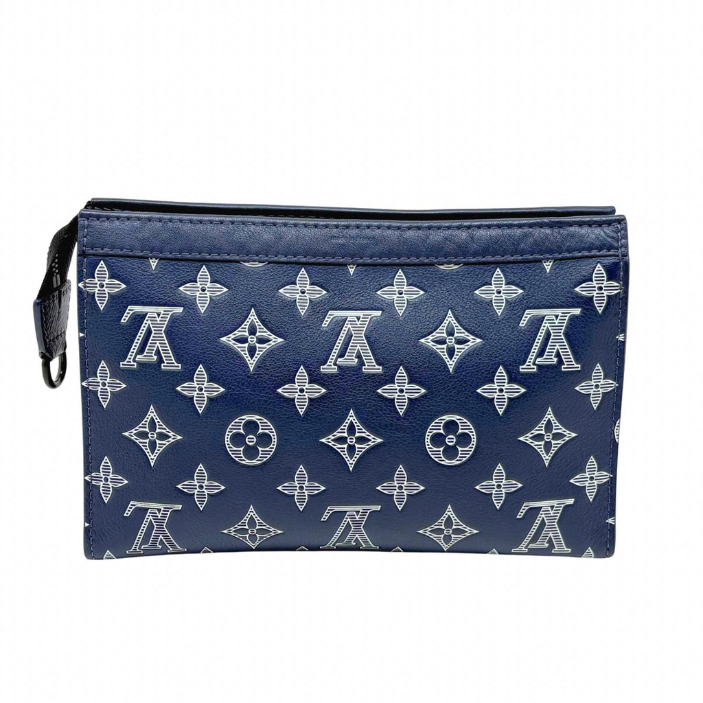Louis Vuitton Gaston Wearable Wallet Monogram Shadow Ink Blue Shoulder Bag — view 3