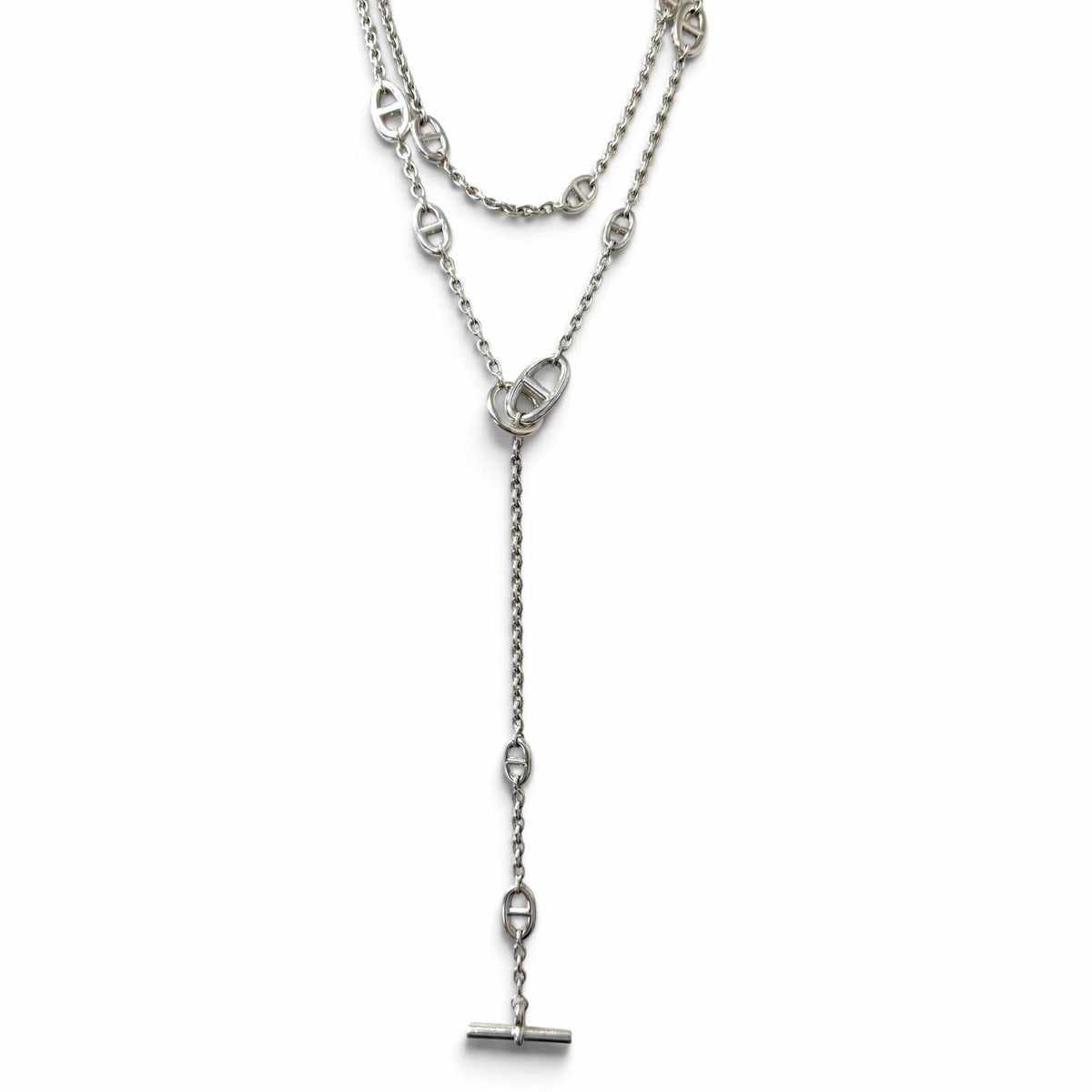 Hermes Chaine D'ancre Farandole Long Necklace Silver — view 3