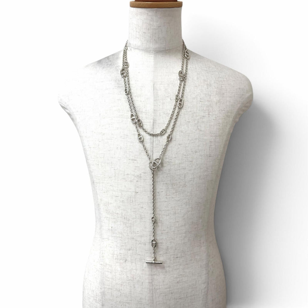 Hermes Chaine D'ancre Farandole Long Necklace Silver — view 2