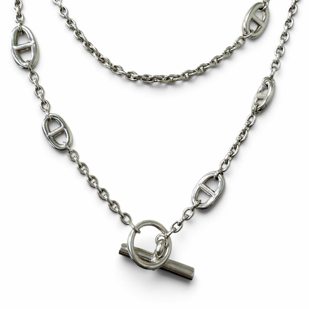 Hermes Chaine D'ancre Farandole Long Necklace Silver