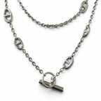 Hermes Chaine D'ancre Farandole Long Necklace Silver