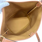 Celine Medium Bucket Triomphe Canvas Calfskin Tan Shoulder Bag Brown — view 7