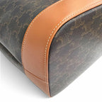 Celine Medium Bucket Triomphe Canvas Calfskin Tan Shoulder Bag Brown — view 8