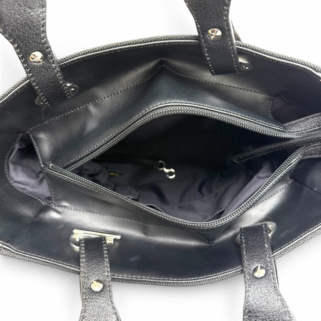 Chanel Paris Biarritz PM CC Logo Leather Tote Black — view 6