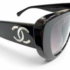Chanel 26C Butterfly Shape Sunglasses Shell CC Logo Model Black Eyewear — view 7