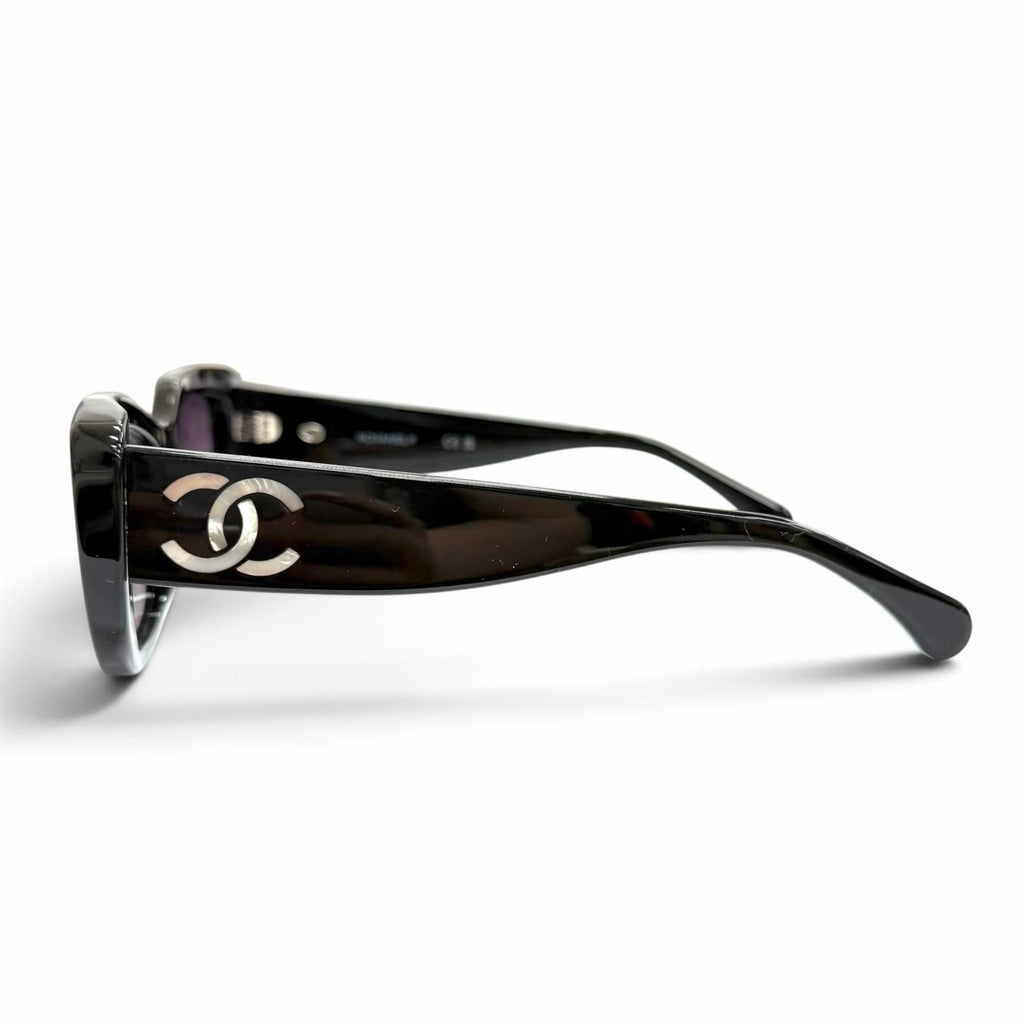 Chanel 26C Butterfly Shape Sunglasses Shell CC Logo Model Black Eyewear — view 3