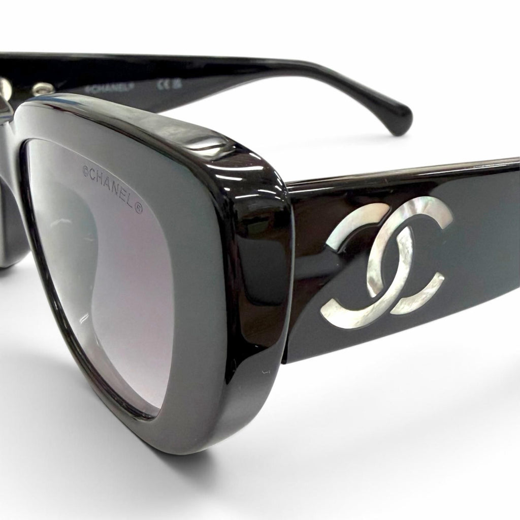 Chanel 26C Butterfly Shape Sunglasses Shell CC Logo Model Black Eyewear — view 6