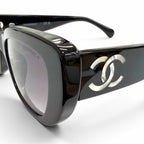 Chanel 26C Butterfly Shape Sunglasses Shell CC Logo Model Black Eyewear — view 6