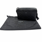 Celine Leather Triomphe Medium Messenger Shoulder Bag Black Silver — view 2