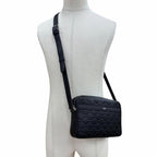 Celine Leather Triomphe Medium Messenger Shoulder Bag Black Silver — view 3