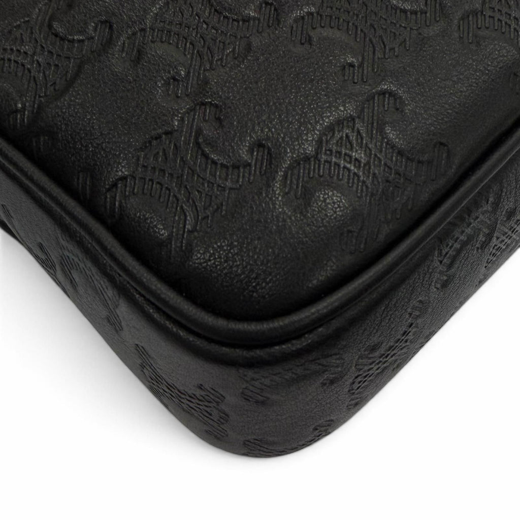 Celine Leather Triomphe Medium Messenger Shoulder Bag Black Silver — view 8