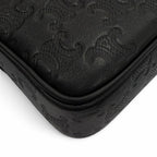 Celine Leather Triomphe Medium Messenger Shoulder Bag Black Silver — view 8