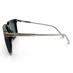 Louis Vuitton LV Rise Square Monogram Sunglasses Black Silver Demo Lens Eyewear — view 4