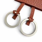 Hermes Vintage Togo Brick Silver Martin Margiela Era Clochette Necklace Brown — view 6