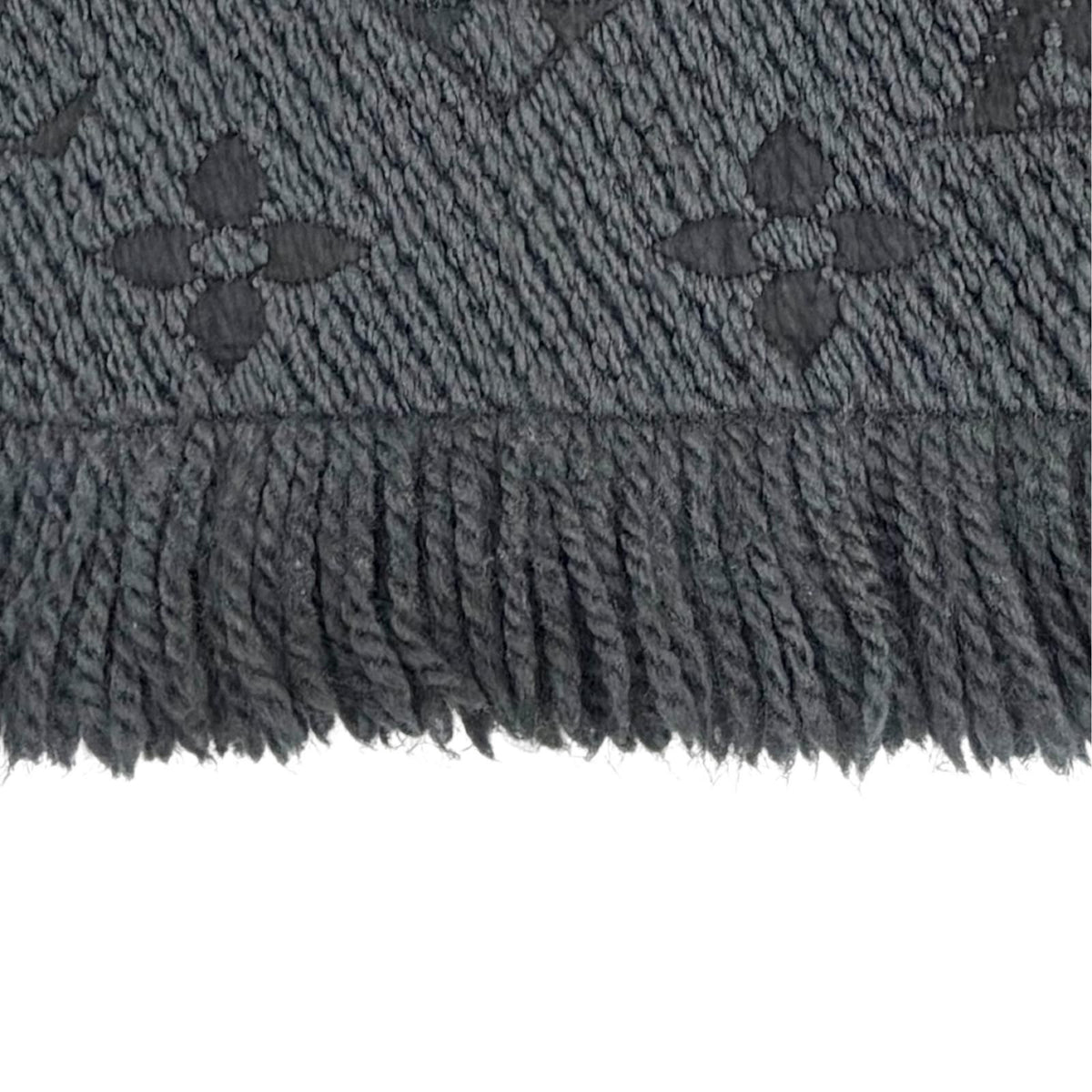 Louis Vuitton Logomania Scarf Wool Silk Monogram Dark Gray — view 6