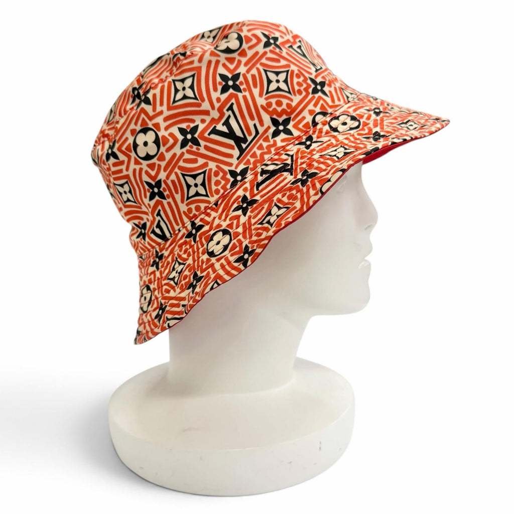 Louis Vuitton Bob Carry on Cream Rouge Monogram Bucket Hat — view 3