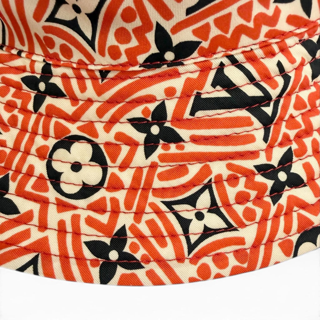 Louis Vuitton Bob Carry on Cream Rouge Monogram Bucket Hat — view 6