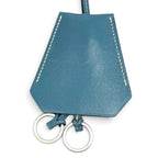 Hermes Vintage Clochette Blue Jean Veau Swift Pendant Necklace — view 6