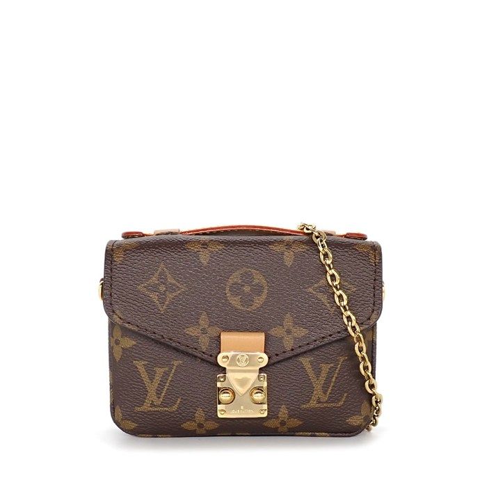 Louis Vuitton Shoulder Bag Micro Metis Brown Monogram Canvas Vachetta Leather