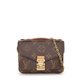 Louis Vuitton Shoulder Bag Micro Metis Brown Monogram Canvas Vachetta Leather