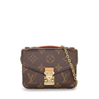 Louis Vuitton Shoulder Bag Micro Metis Brown Monogram Canvas Vachetta Leather