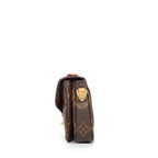 Louis Vuitton Shoulder Bag Micro Metis Brown Monogram Canvas Vachetta Leather — view 3