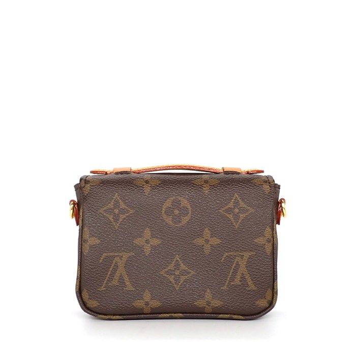 Louis Vuitton Shoulder Bag Micro Metis Brown Monogram Canvas Vachetta Leather — view 2