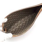 Gucci Clutch Logo Facul Beige Brown Cotton Linen — view 5