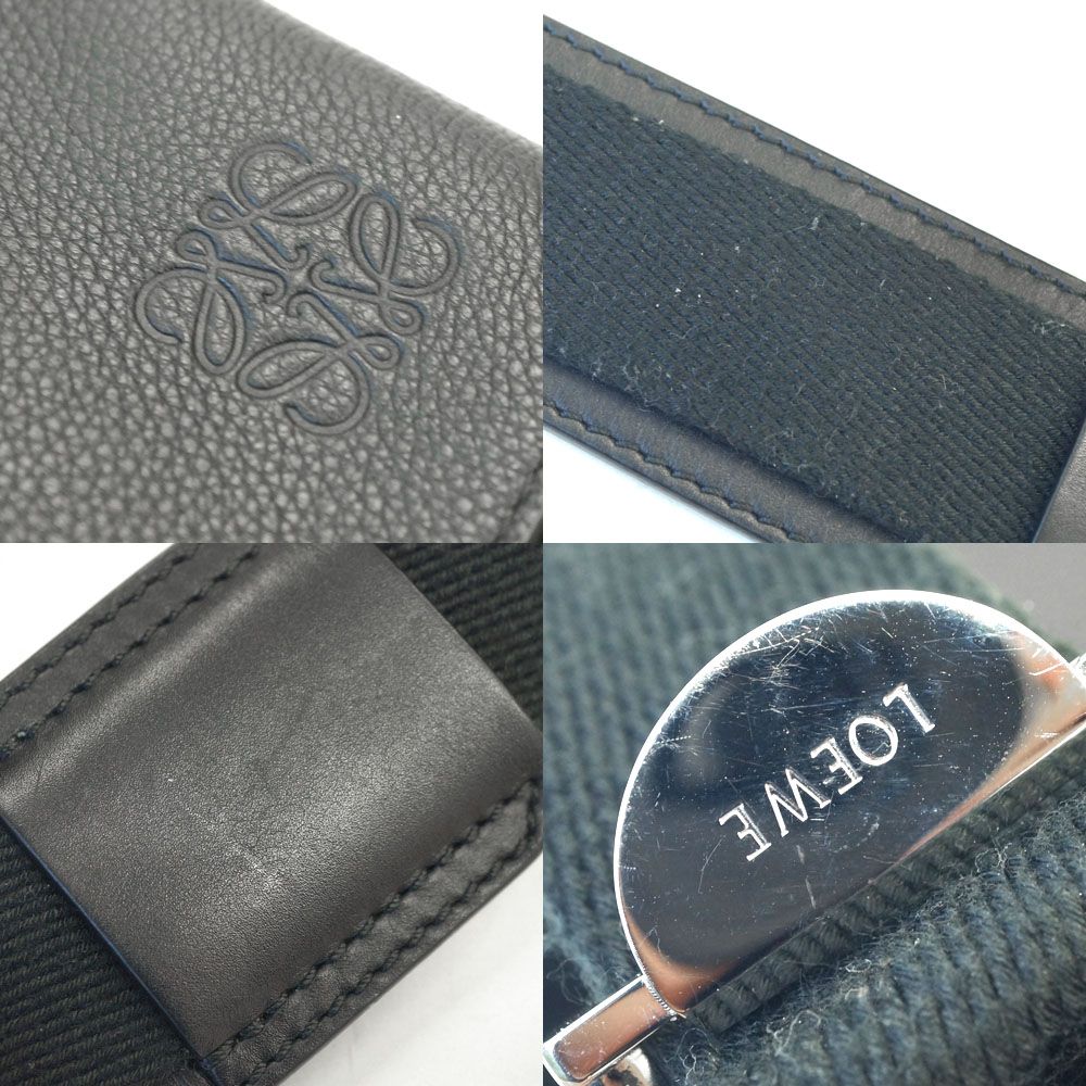 Loewe Military Messenger Bag Black Silver Leather Bags — view 7